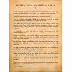 Instructions For Visiting Earth Art Print