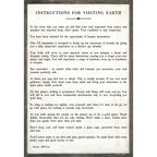 Instructions For Visiting Earth Art Print