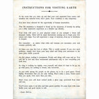 Instructions For Visiting Earth Art Print