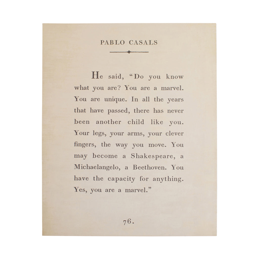 Pablo Casals Art Poster in Cream