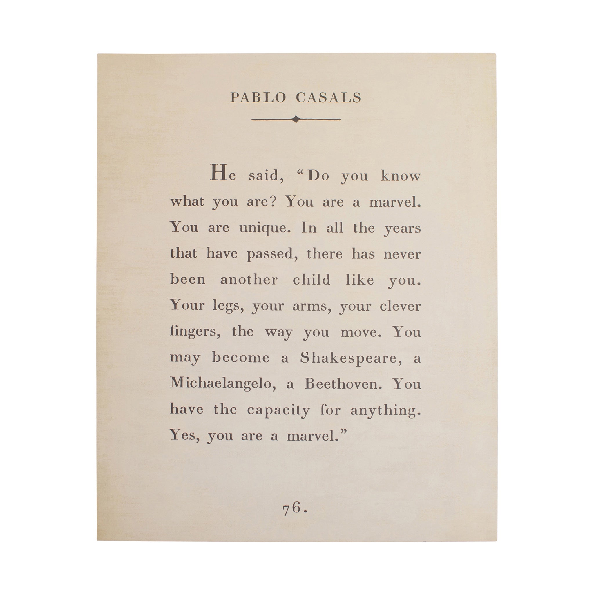 Pablo Casals Art Poster in Cream