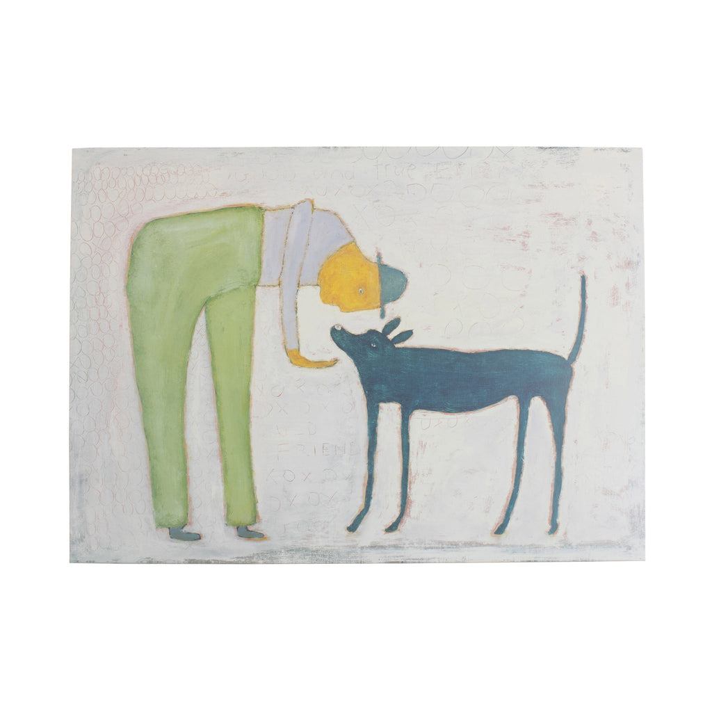 Man With Dog Art Poster