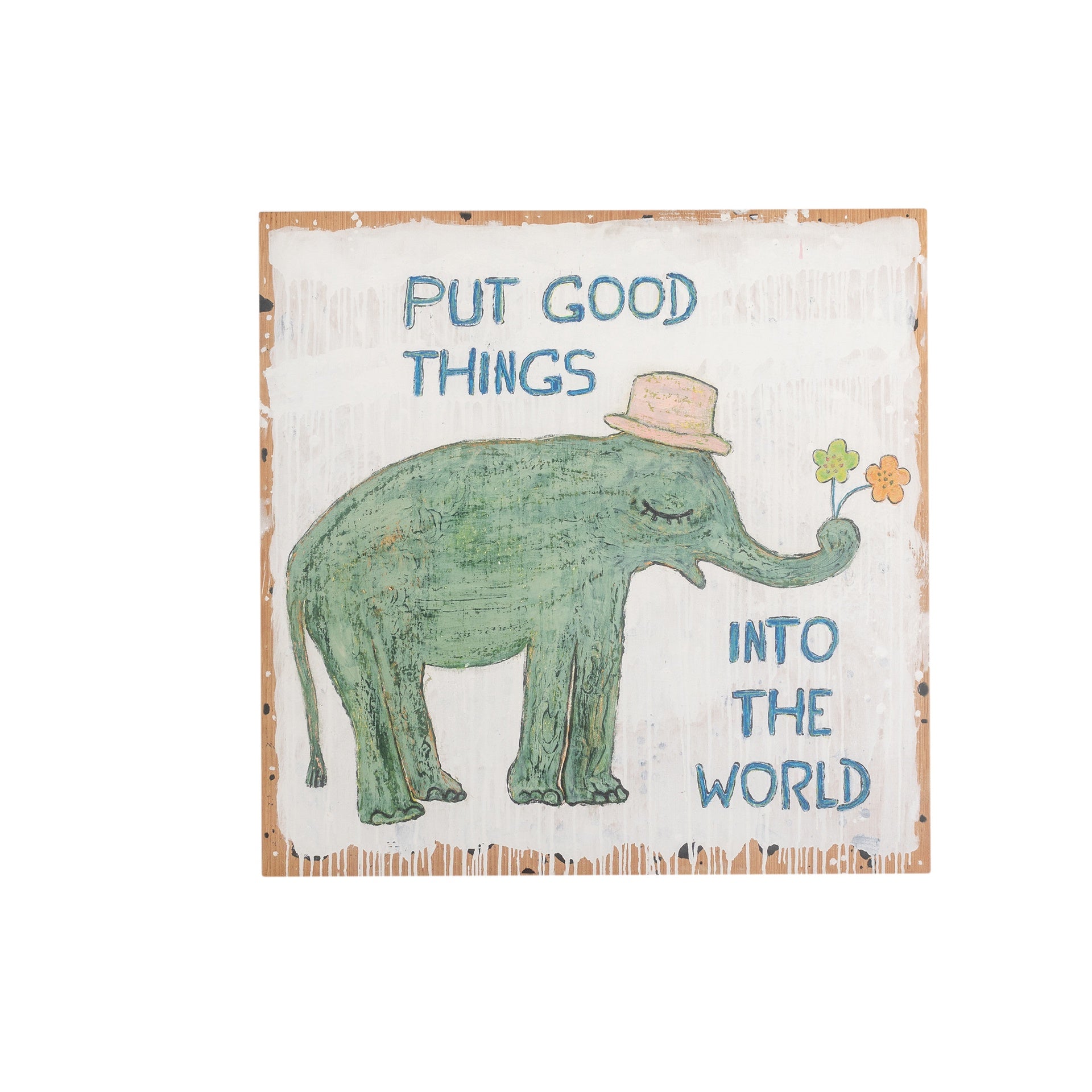 Good Things Elephant Art Poster - 12" x 12"