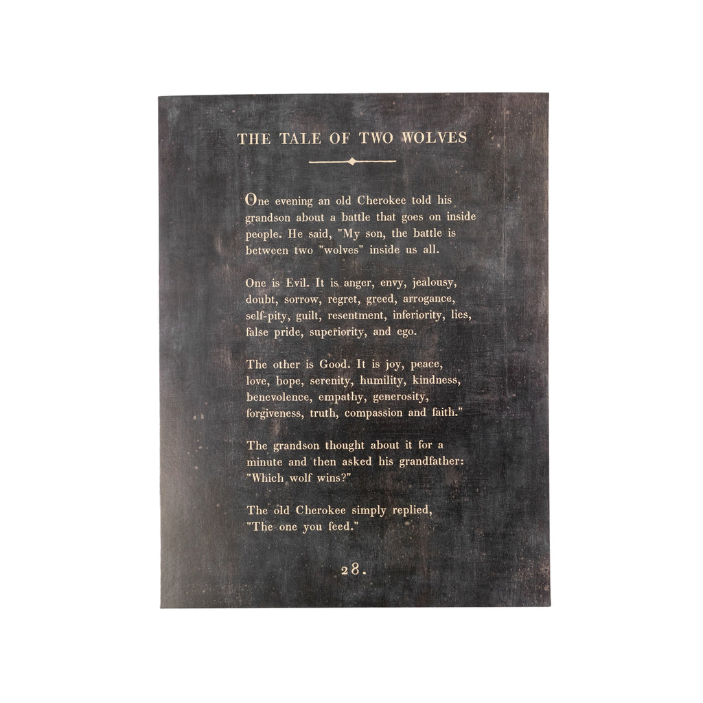 Tale of Two Wolves Book Collection Art Poster