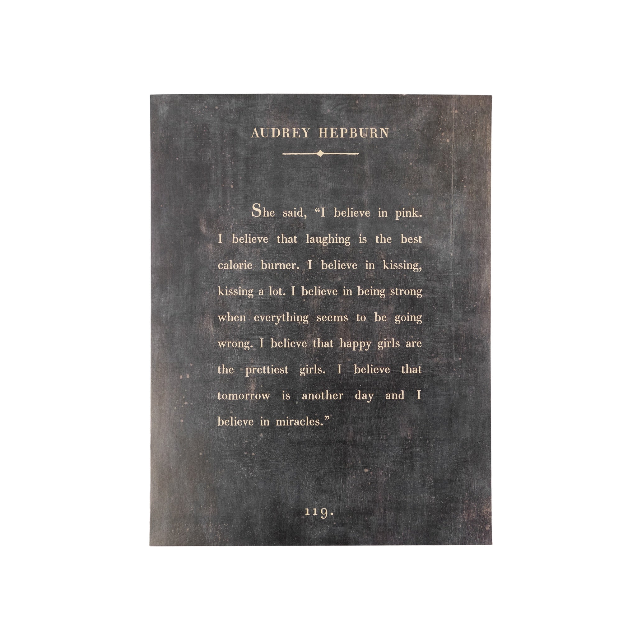 12"x16" Audrey Hepburn Book Collection Art Poster - Charcoal