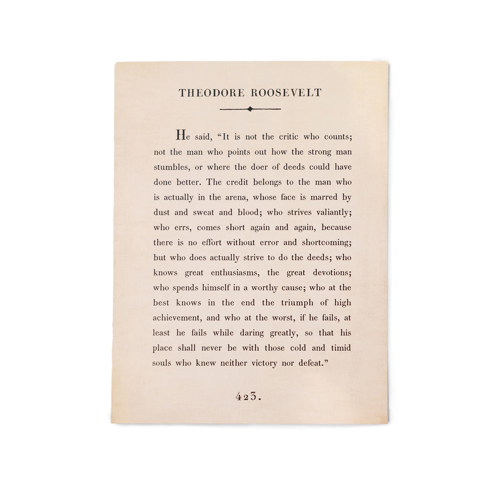12"x16" Theodore Roosevelt Book Collection Art Poster - Cream