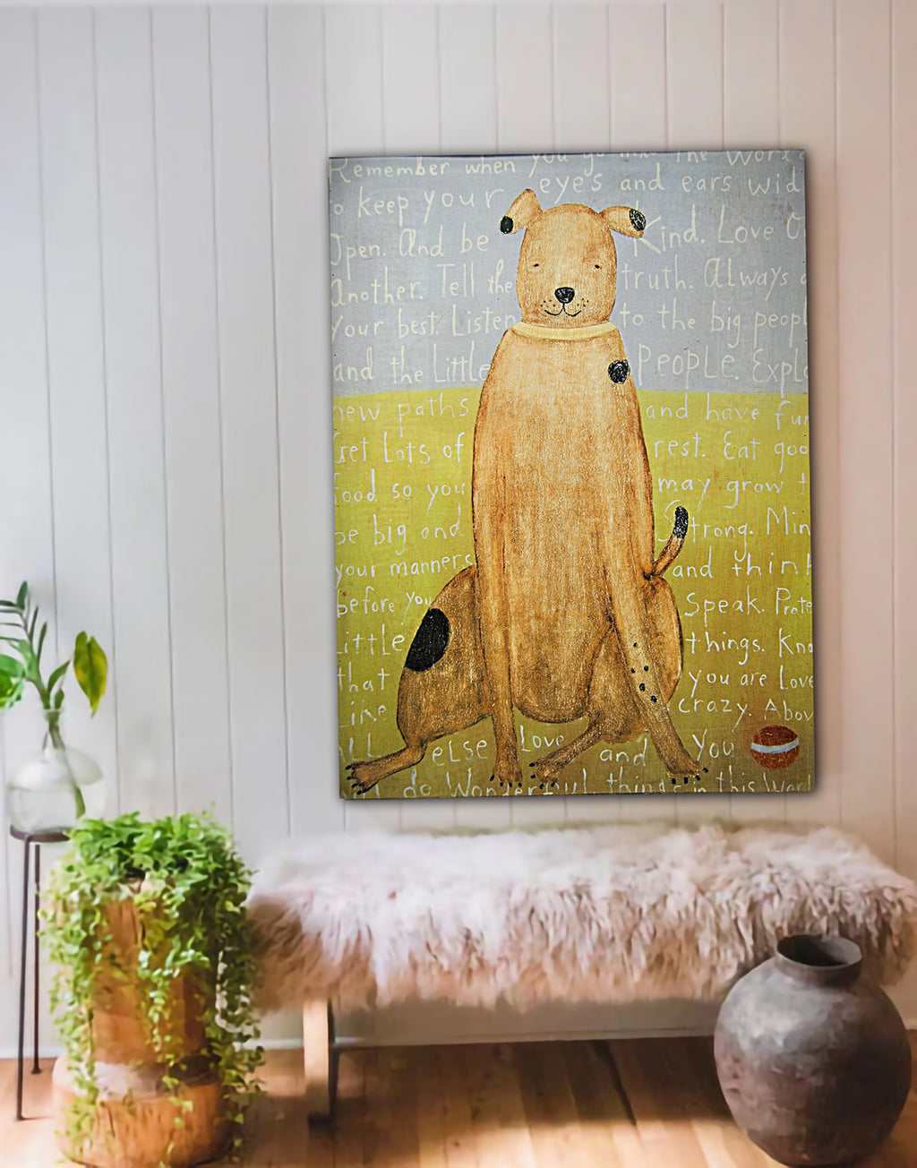 Brown Boy Dog Art Print - Gallery Wrap