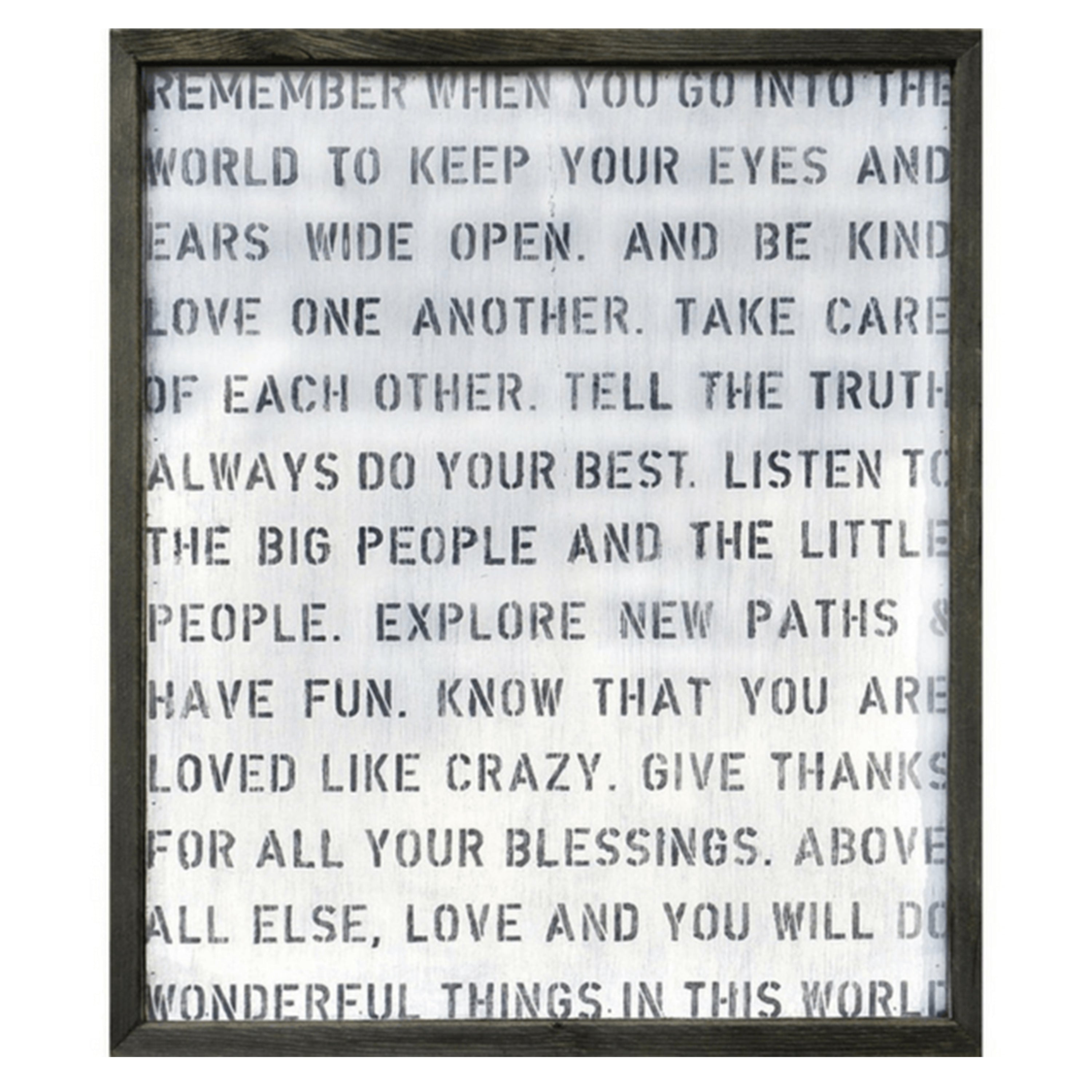 Remember When Art Print in White (Grey Wood)