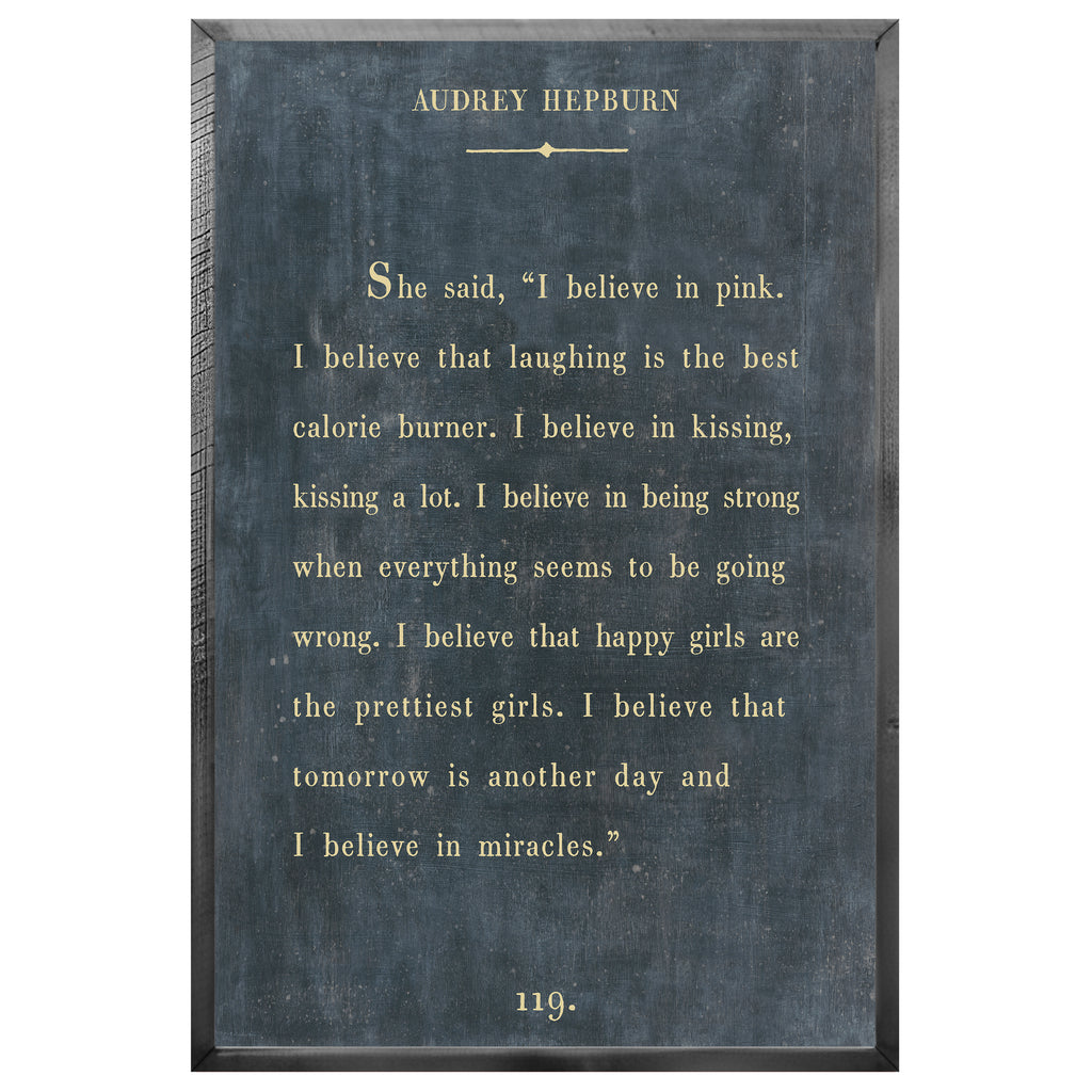 Audrey Hepburn Art Print - Grey Wood