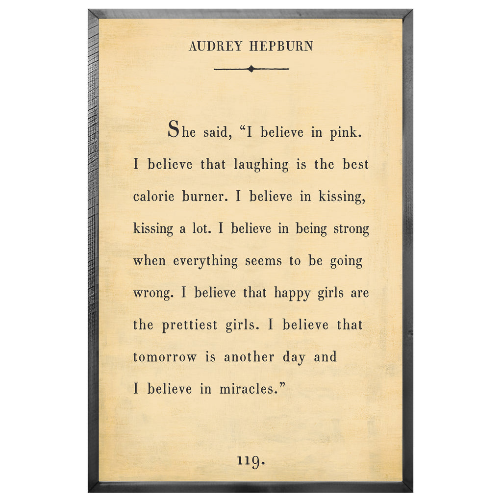 Audrey Hepburn Art Print - Grey Wood