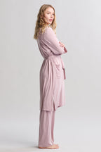 Luxe Milk Jersey® Robe with Piping - Teaberry
