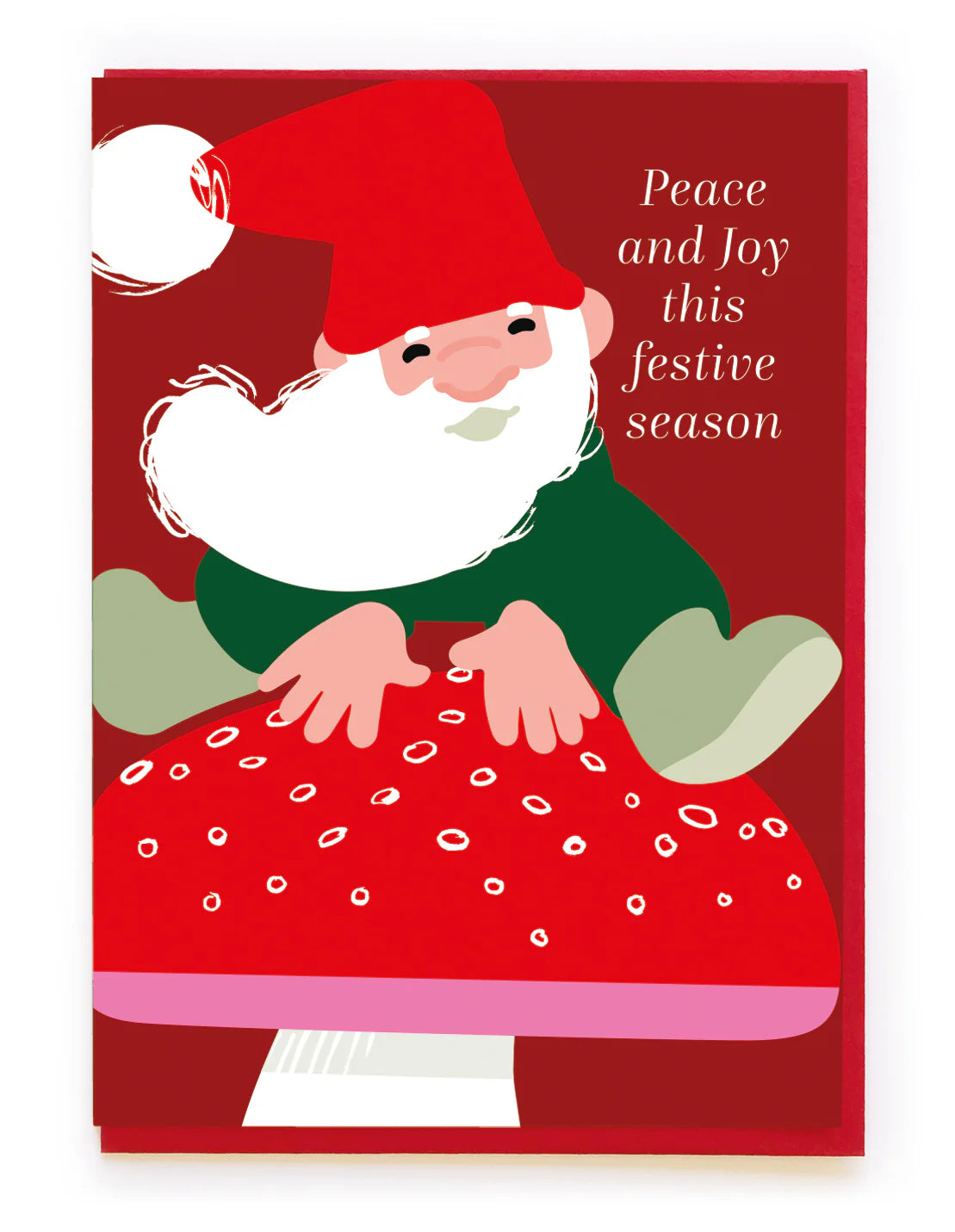 Gnome Jumping Over Mushroom Card