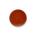 Bottoms Up Leather Coaster in Auburn - Set of 4