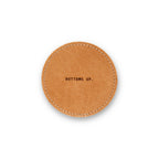 Bottoms Up Leather Coaster in Tan - Set of 4