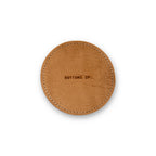 Bottoms Up Leather Coaster in Brown - Set of 4