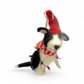 ***Black & White Dog With Knit Hat, Scarf & Lights Ornament - Mutley Crew Collection Second Edition