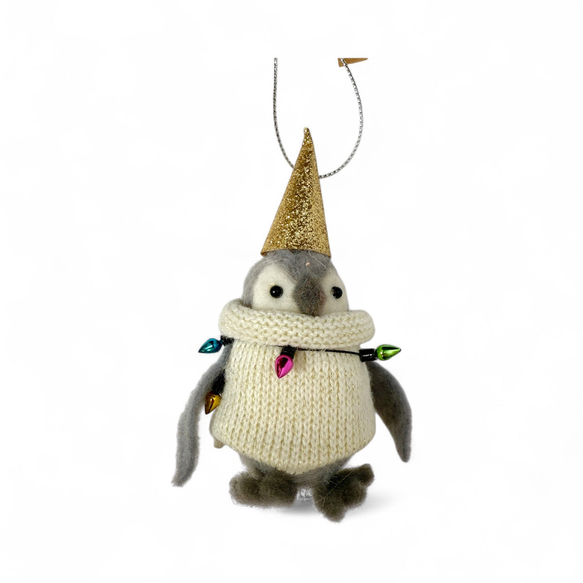 Girl Penguin With Sparkly Party Hat Ornament - Huddle of Penguins Collection