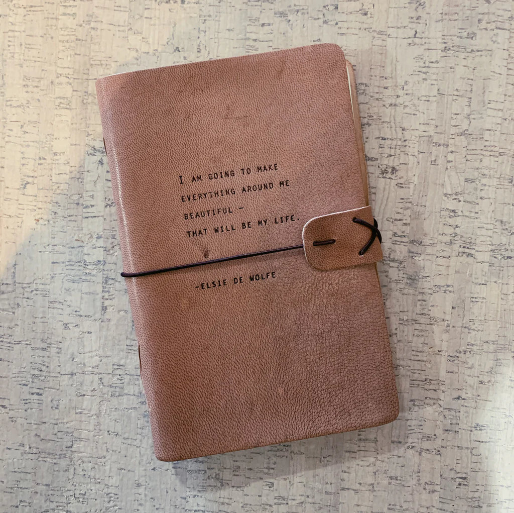 Elsie De Wolfe Artisan Leather Journal - Blush