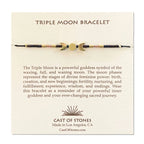 Triple Moon Bracelet - Deep Purple / Gold