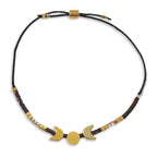 Triple Moon Bracelet - Deep Purple / Gold