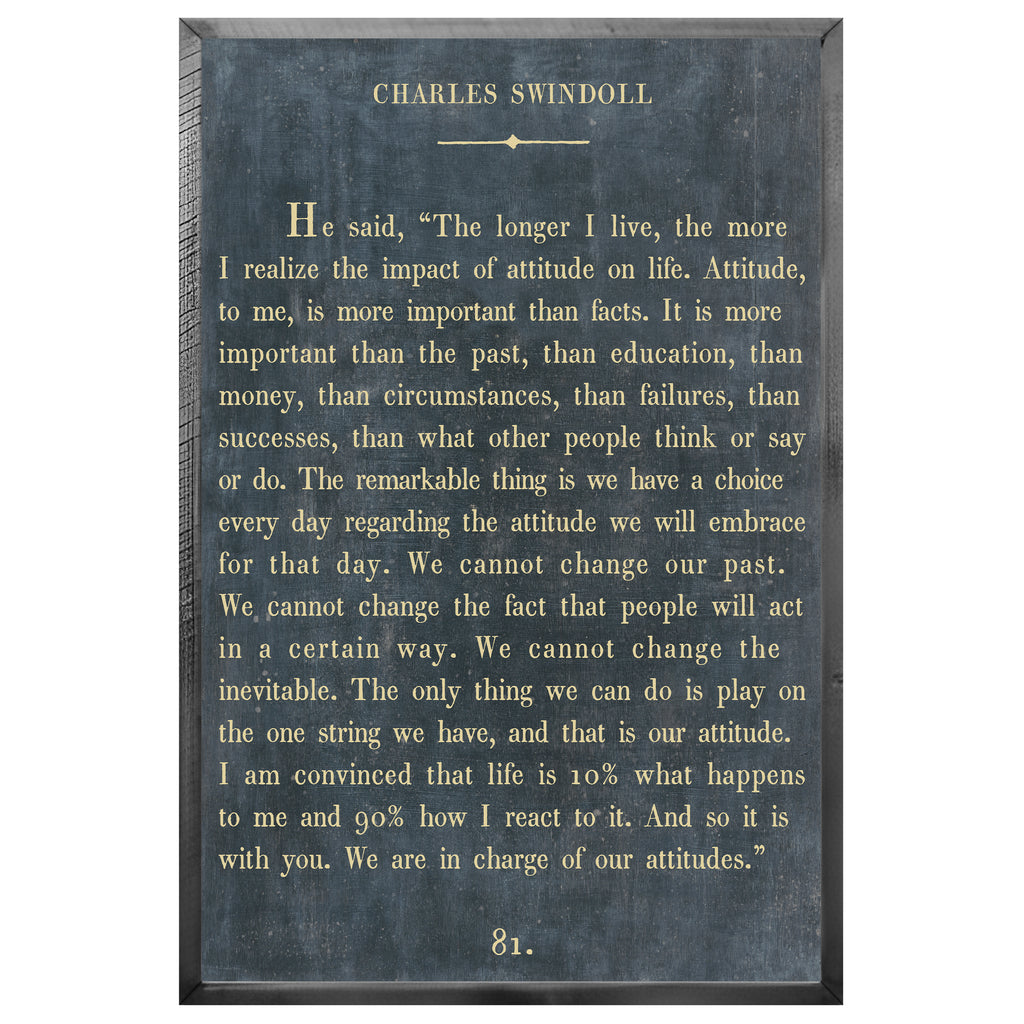 Charles Swindoll - Book Collection (Grey Wood) - Art Print