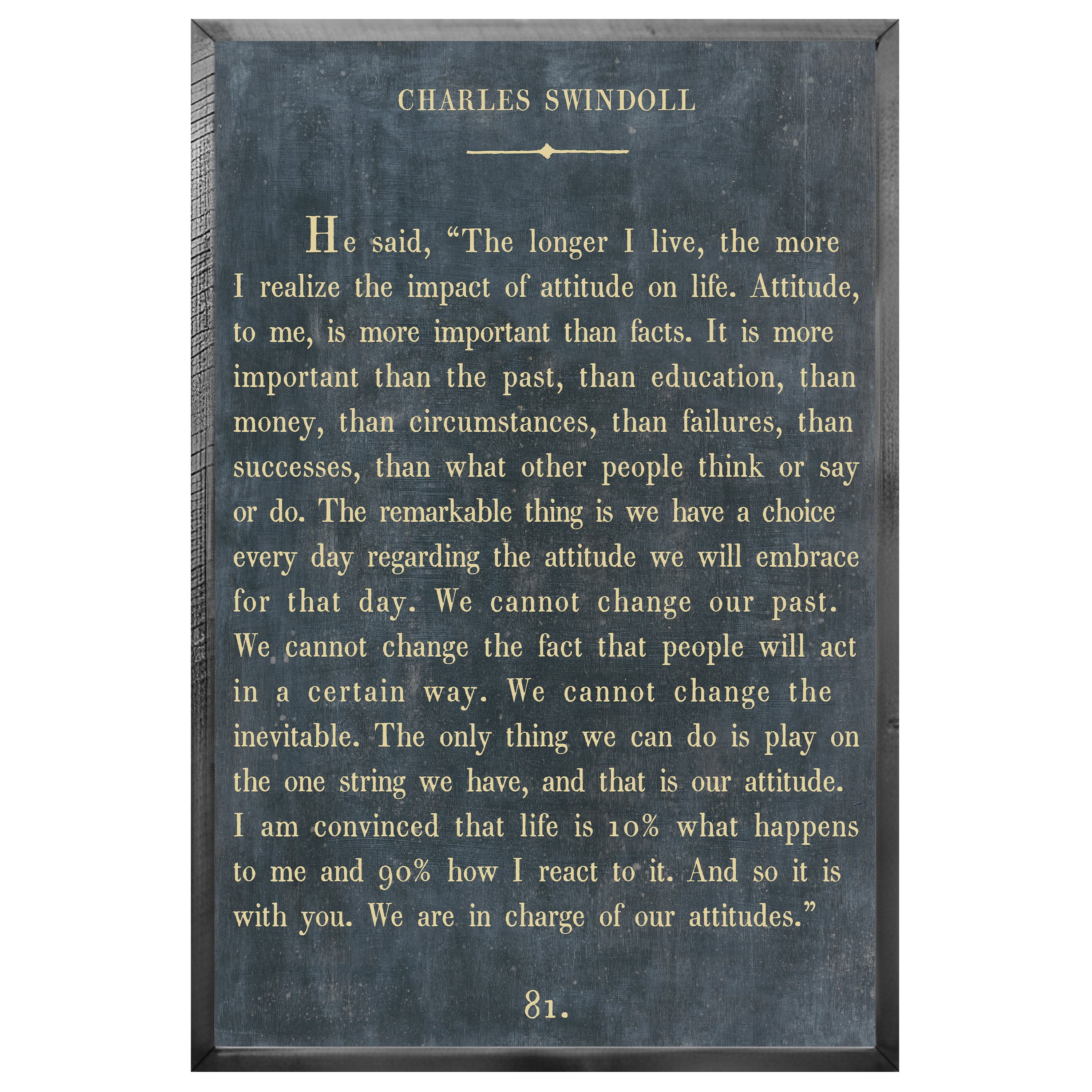 Charles Swindoll - Book Collection (Grey Wood) - Art Print