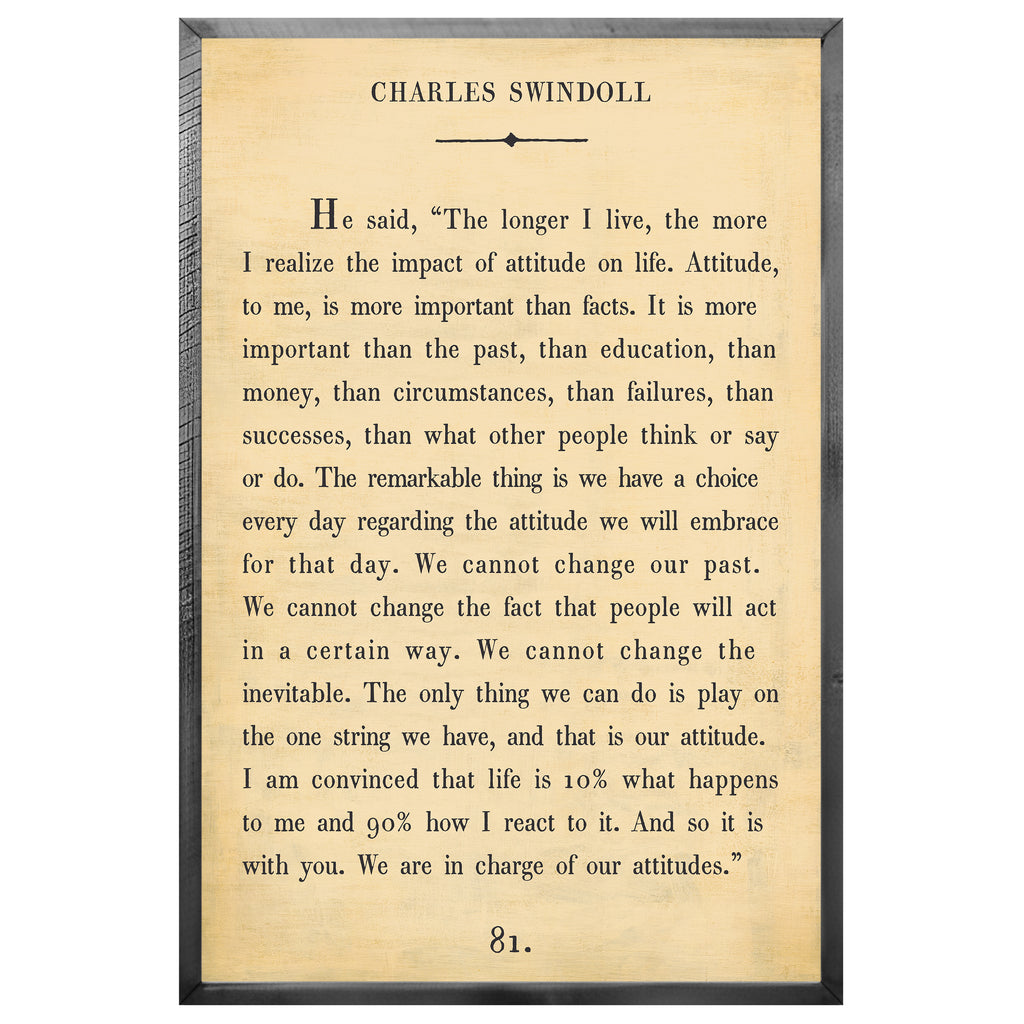 Charles Swindoll - Book Collection (Grey Wood) - Art Print