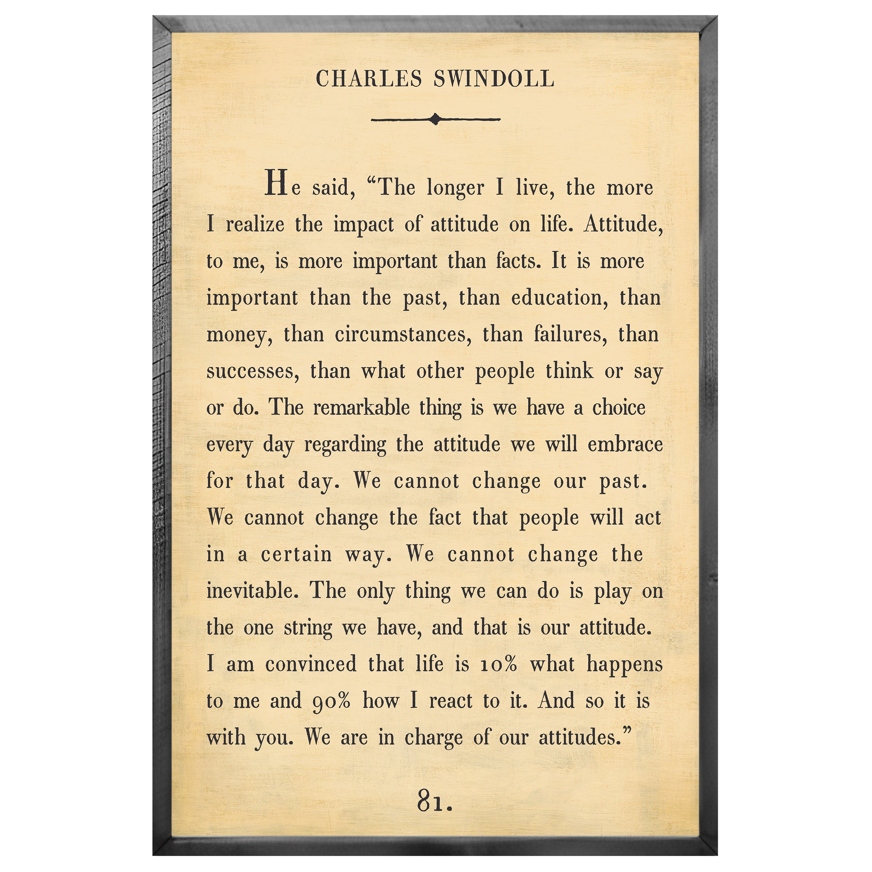 Charles Swindoll - Book Collection (Grey Wood) - Art Print