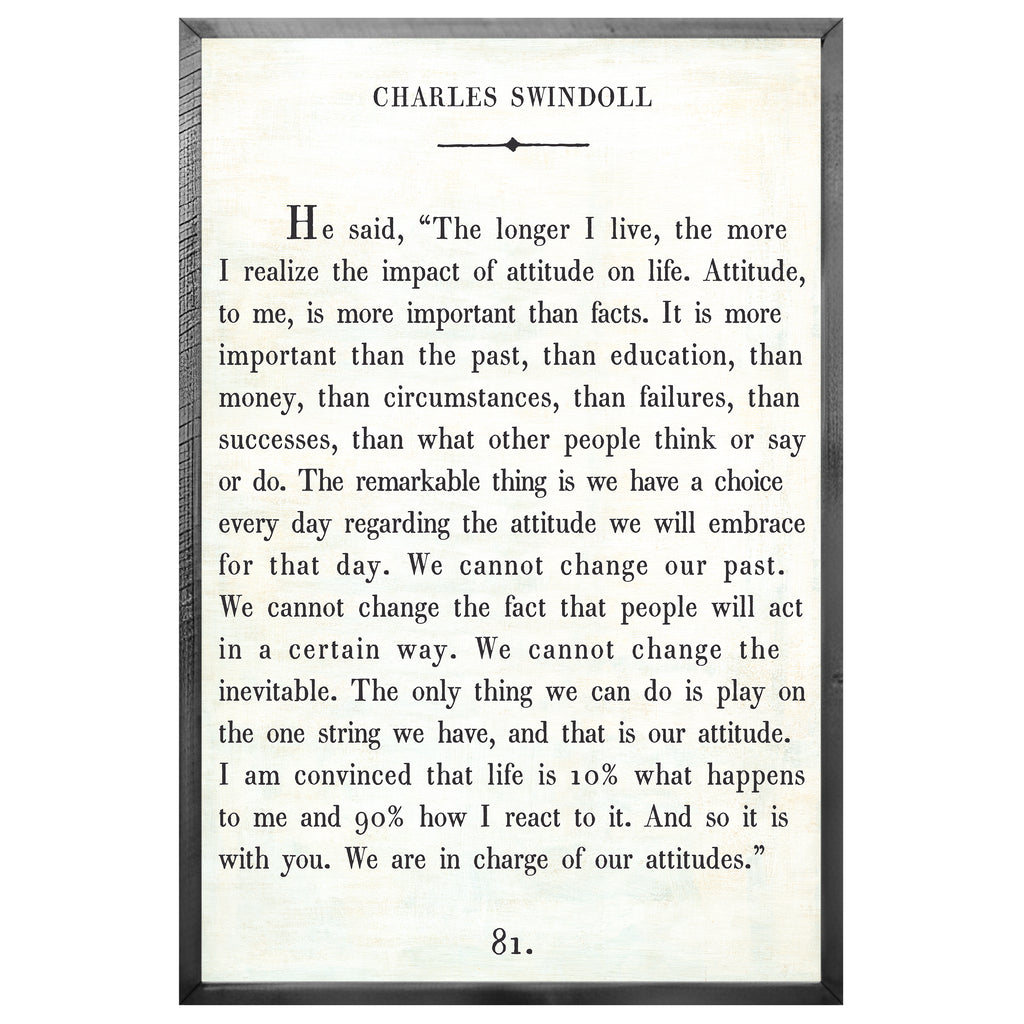 Charles Swindoll - Book Collection (Grey Wood) - Art Print
