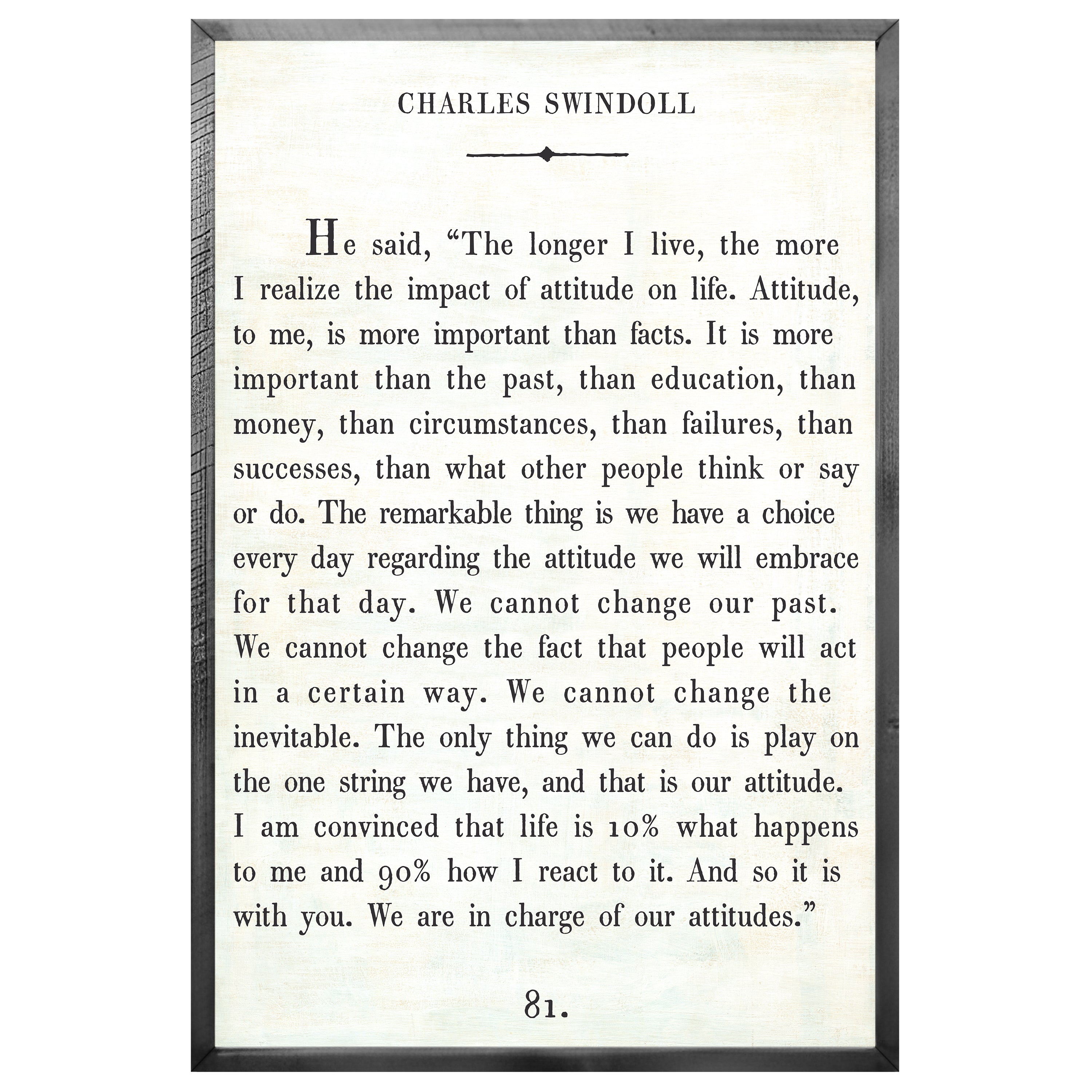 Charles Swindoll - Book Collection (Grey Wood) - Art Print