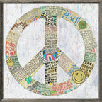 Choose Peace Art Print in White - Grey Wood