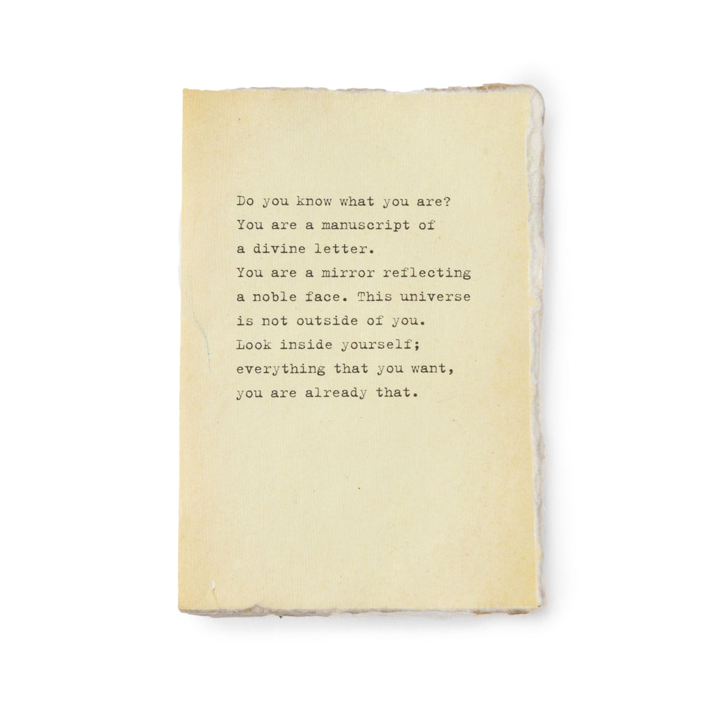 ***Do You Know What You Are Medium Deckled Edge Notebook - Cream