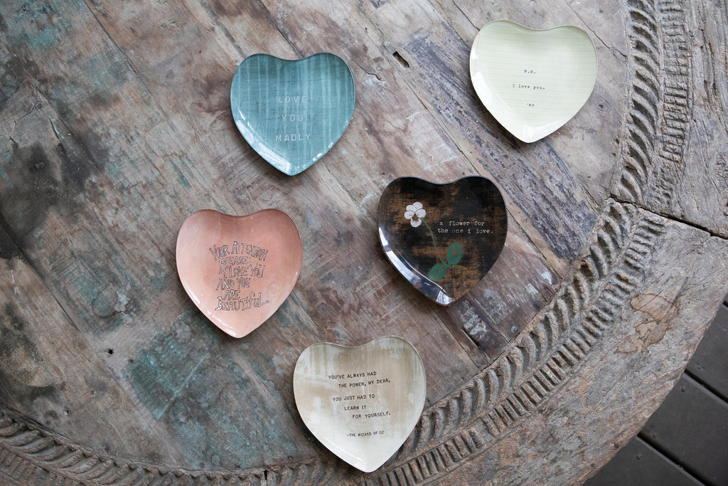 Your Attention Please Heart Decoupage Plate