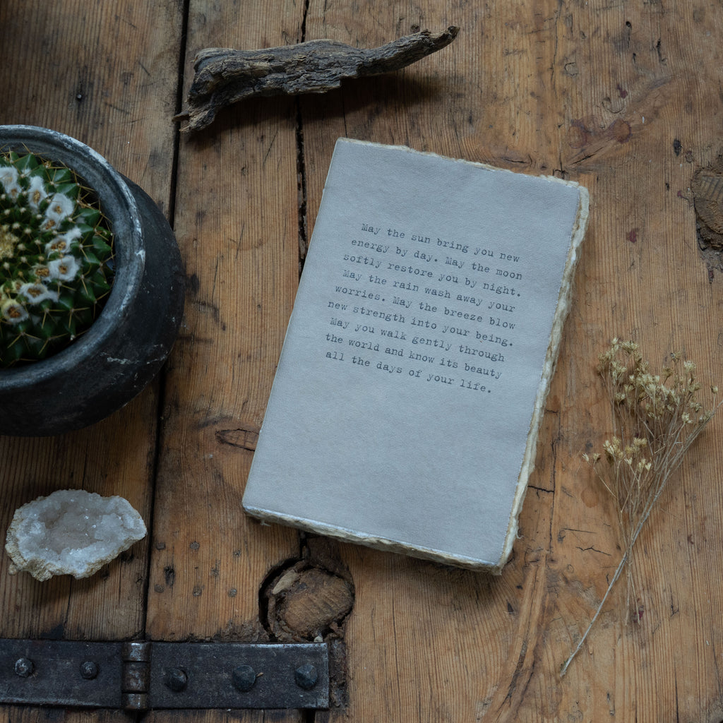 May The Sun Medium Deckled Edge Notebook - Sage