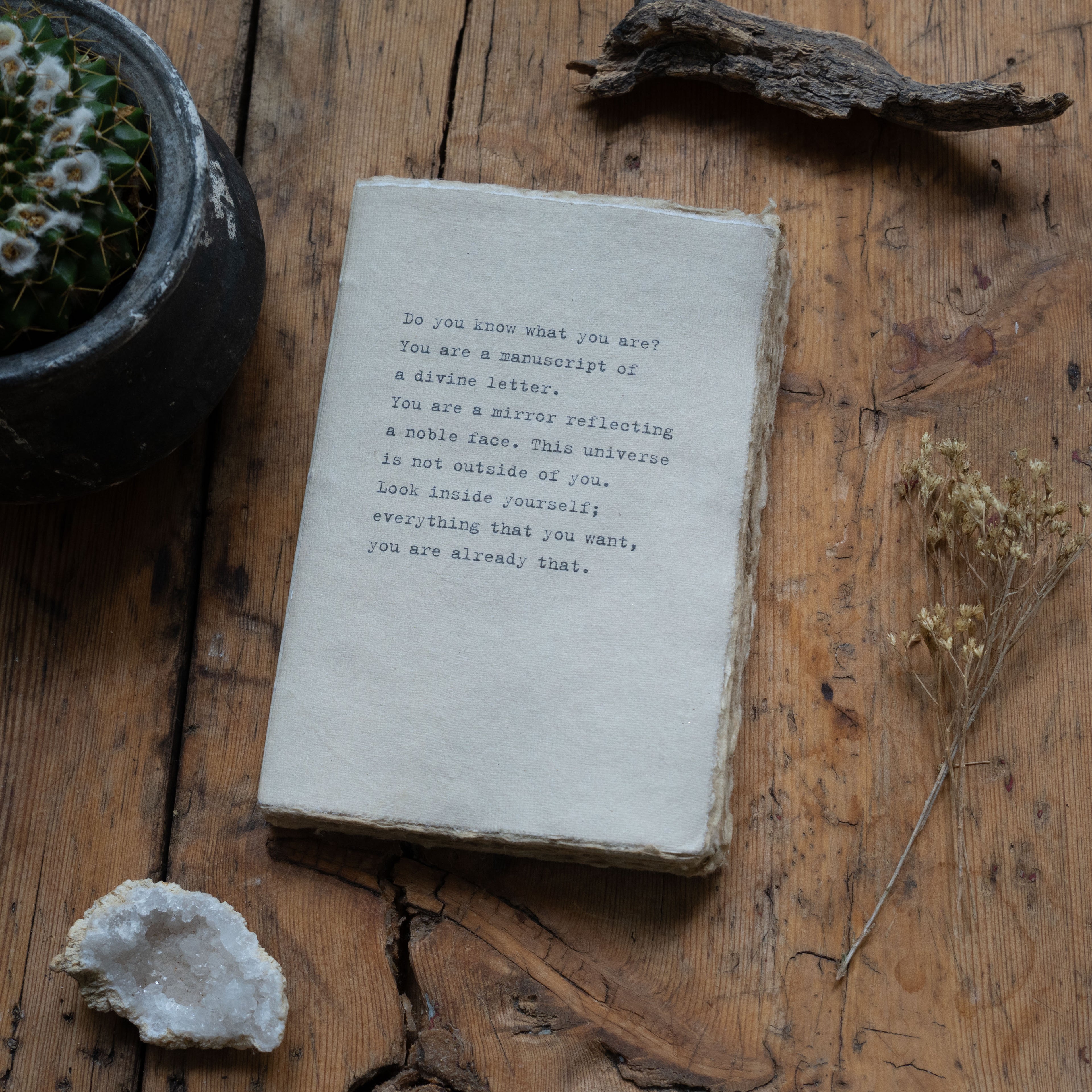 Medium Do You Know (Rumi) Deckled Edge Notebook 4"x6" - Sand
