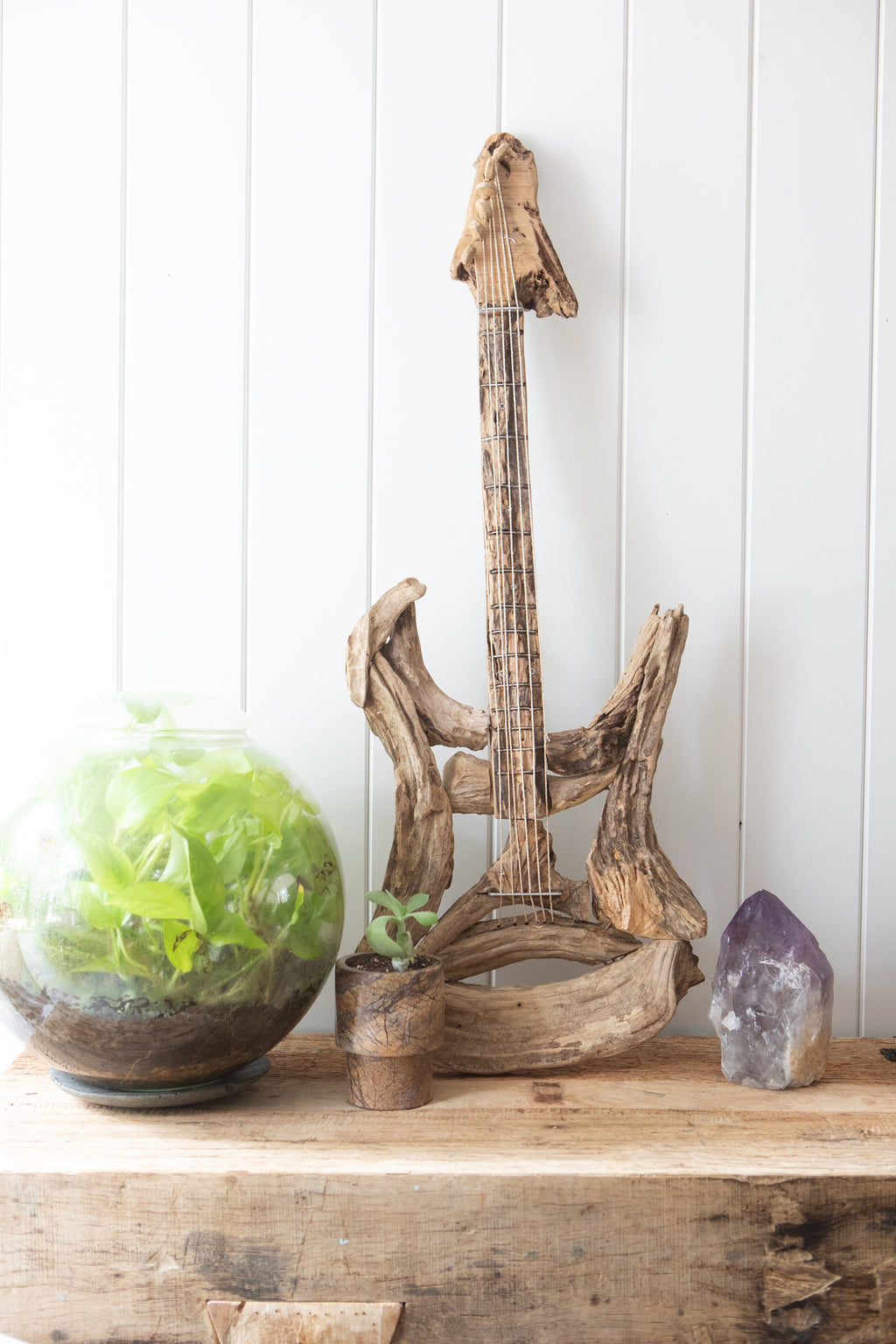 Driftwood Guitar with Strings