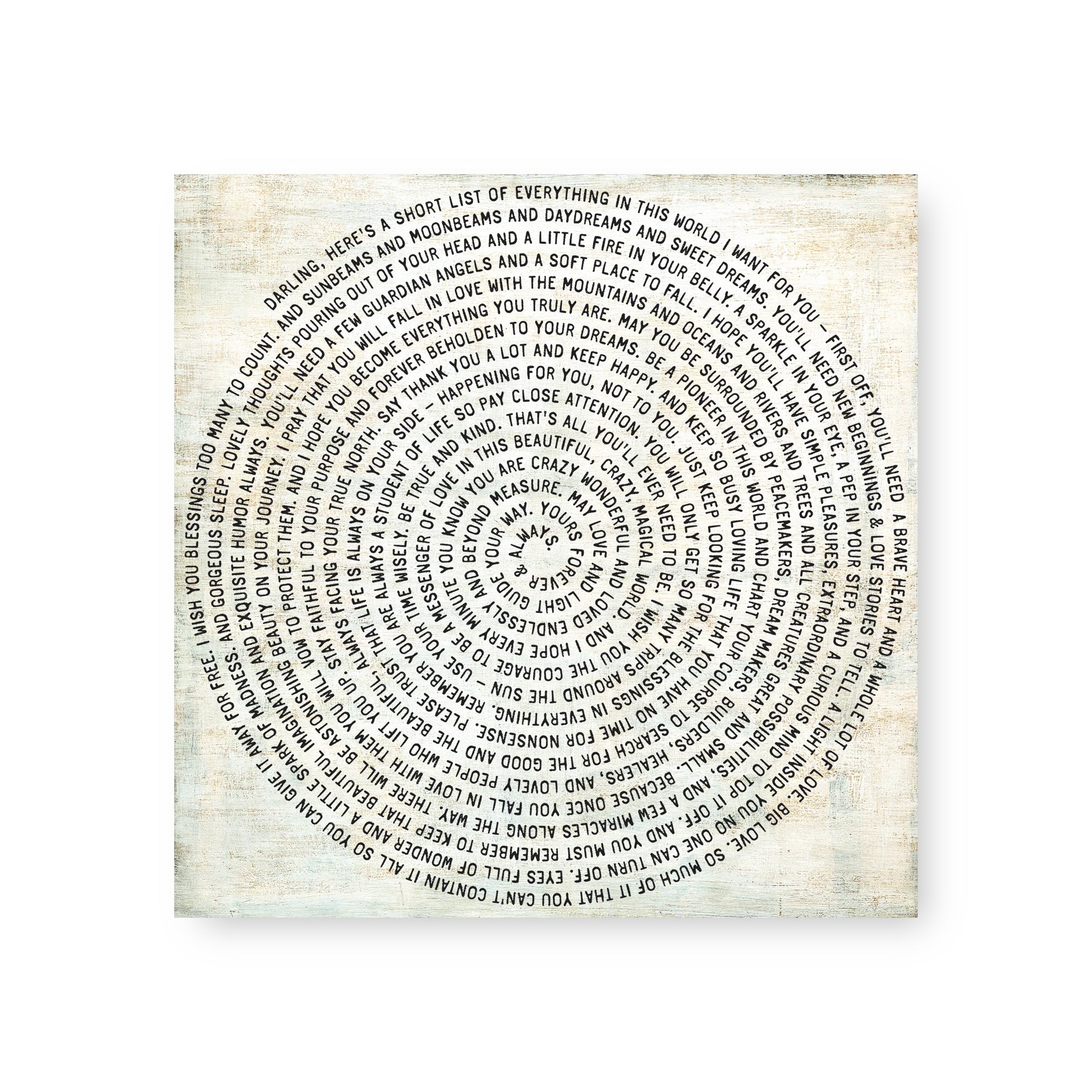 Darling Here's A Short List Spiral - Art Tile Collection