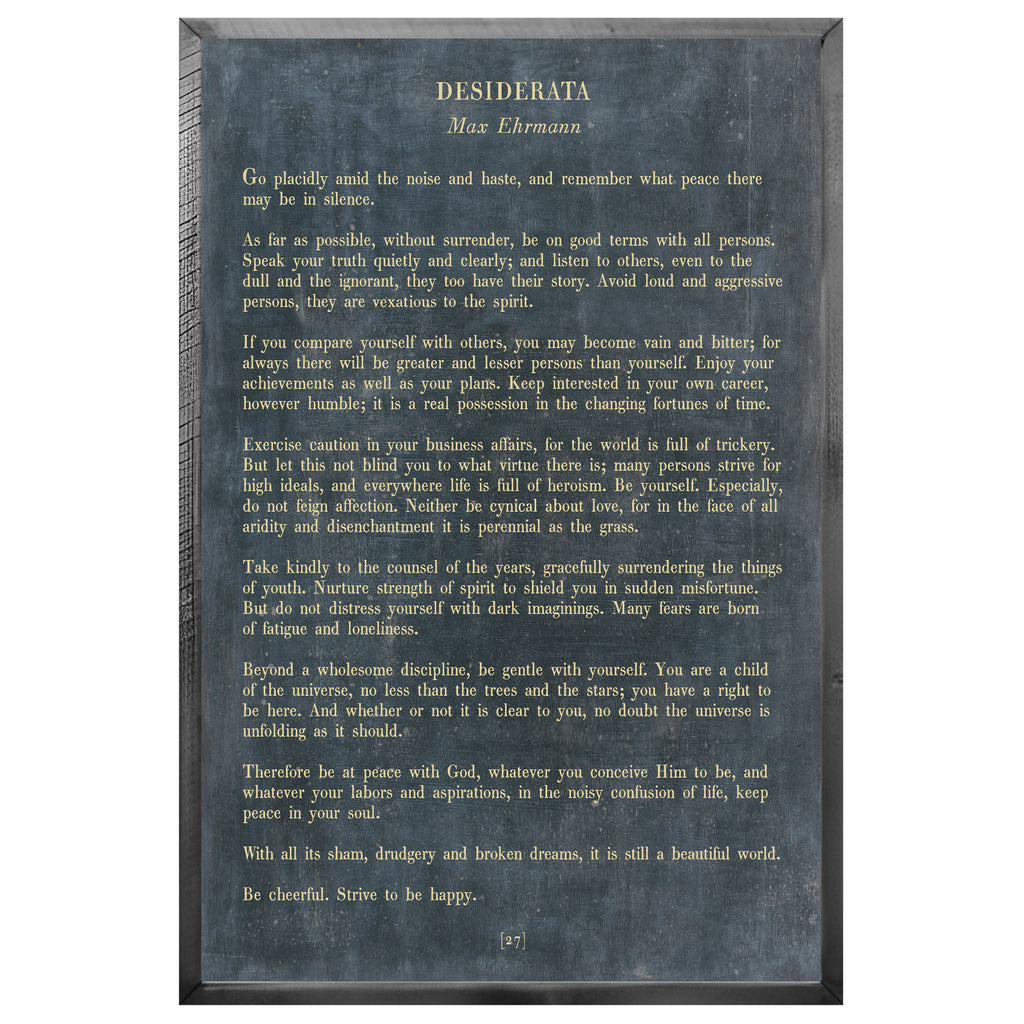 Desiderata Art Print - Grey Wood