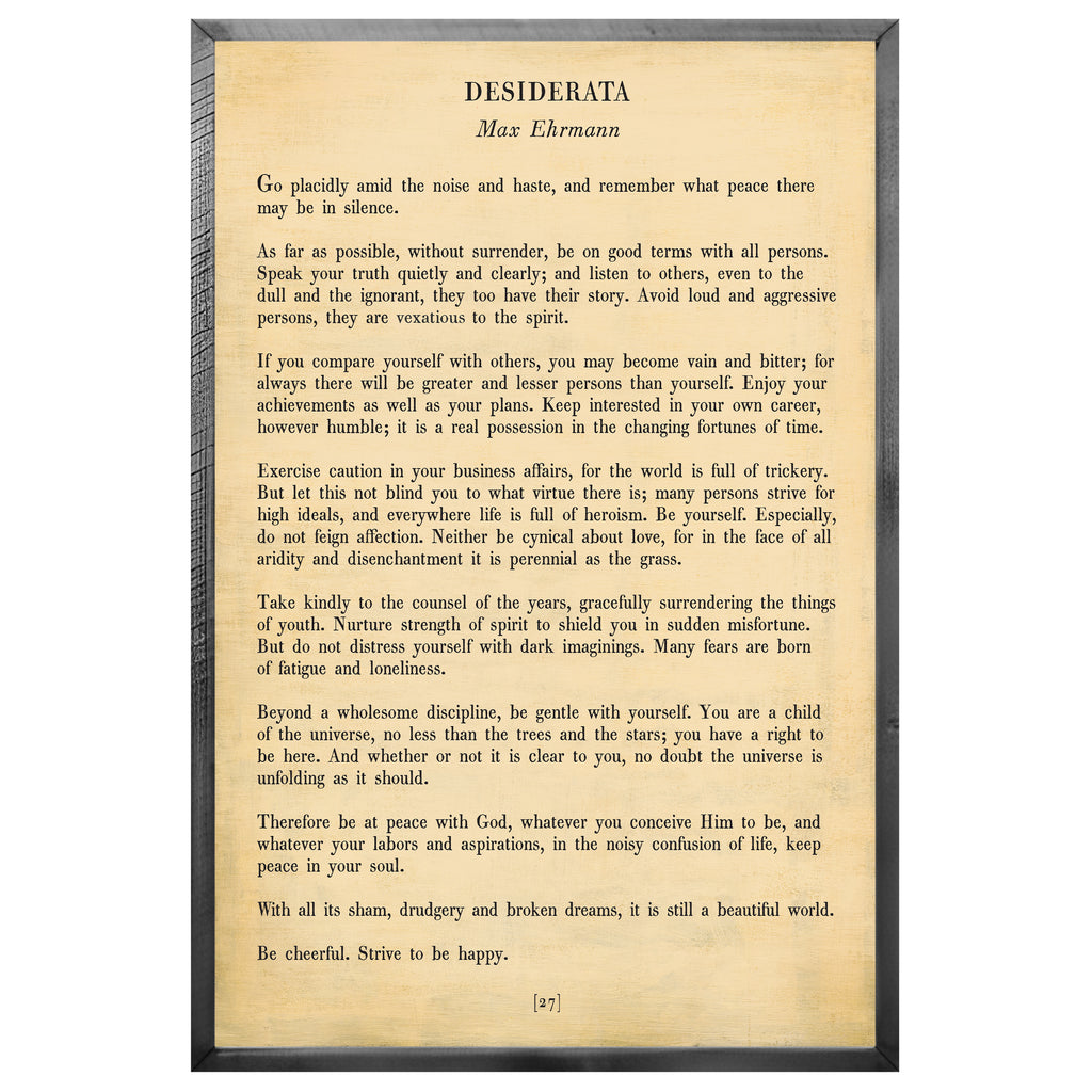 Desiderata Art Print - Grey Wood