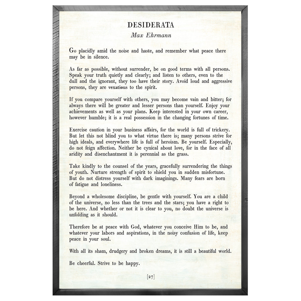 Desiderata Art Print - Grey Wood