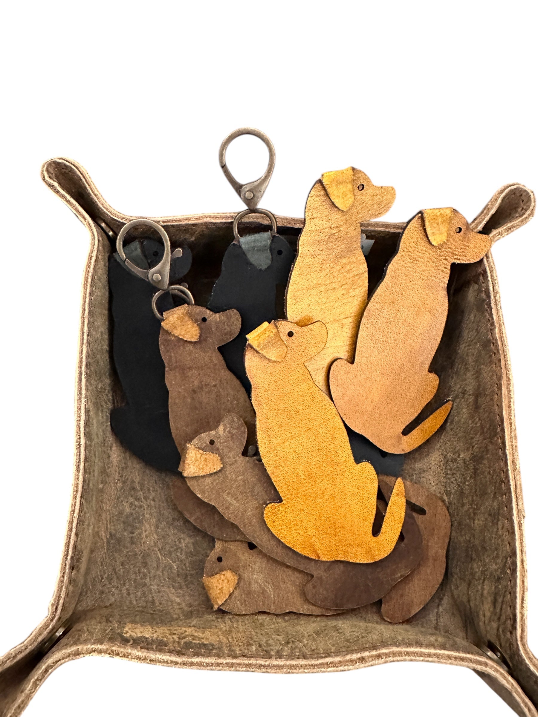 Leather Labrador Keychain