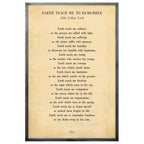Earth Teach Me to Remember Art Print - Poetry Collection