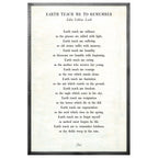 Earth Teach Me to Remember Art Print - Poetry Collection