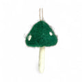 Teal With White Dots Mushroom Ornament -  Felt Patch of Mushrooms Collection