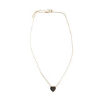 ***Flat Heart Pendant Necklace in Sterling Silver - Gold Plated