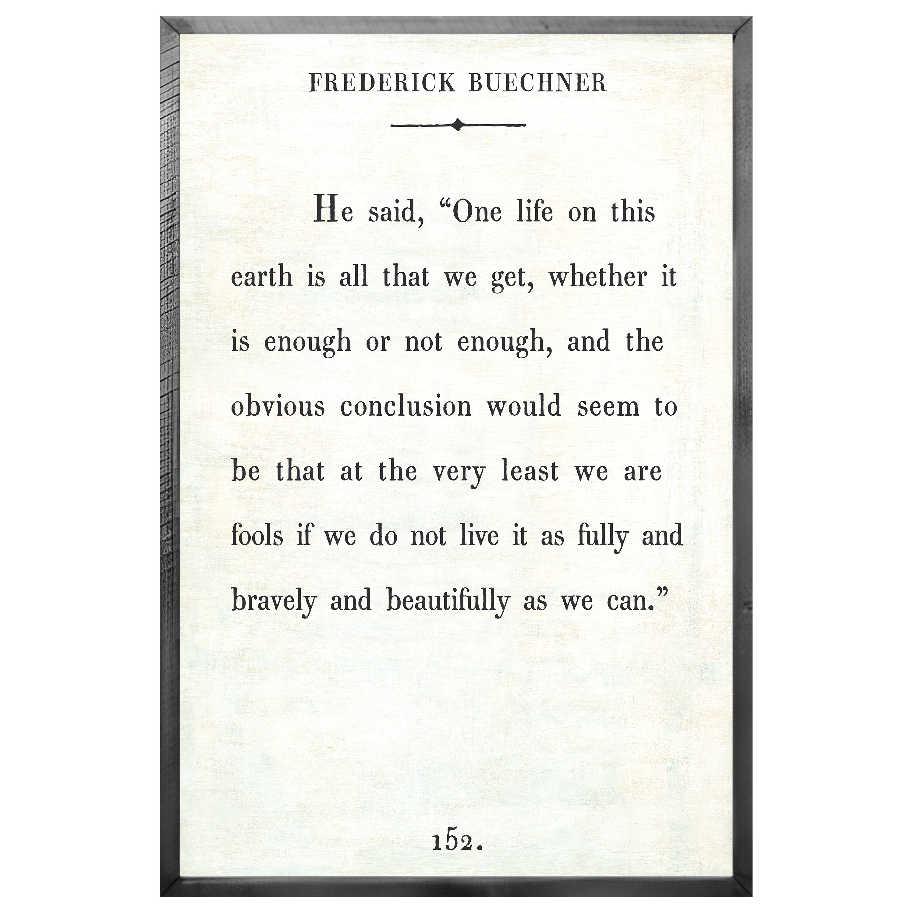 Frederick Buechner - Book Collection (Grey Wood) - Art Print