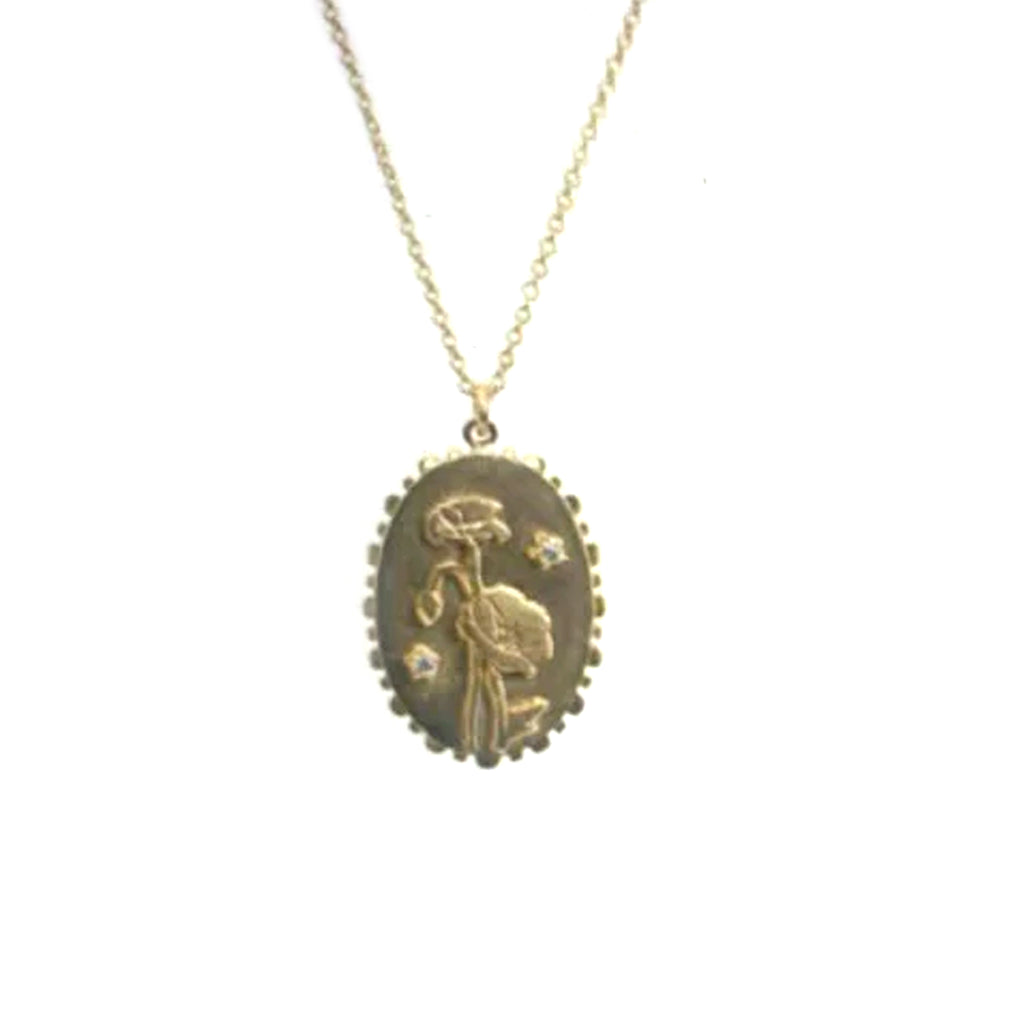 Gold Flower Coin Necklace