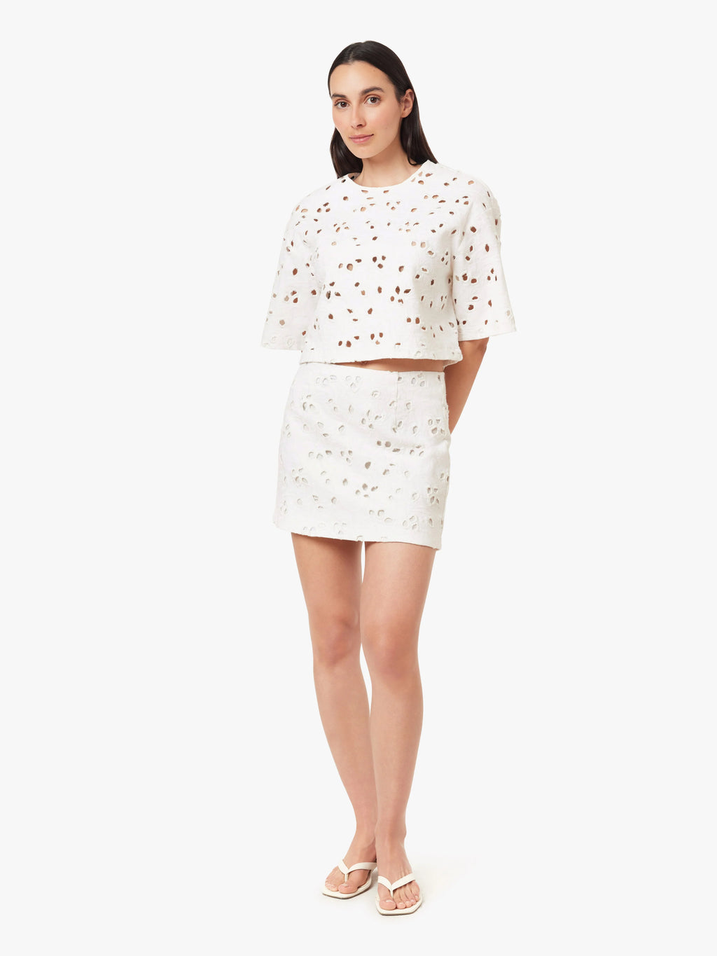 Embroidered Top, White