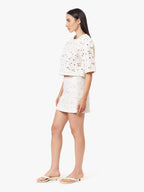 Embroidered Top, White