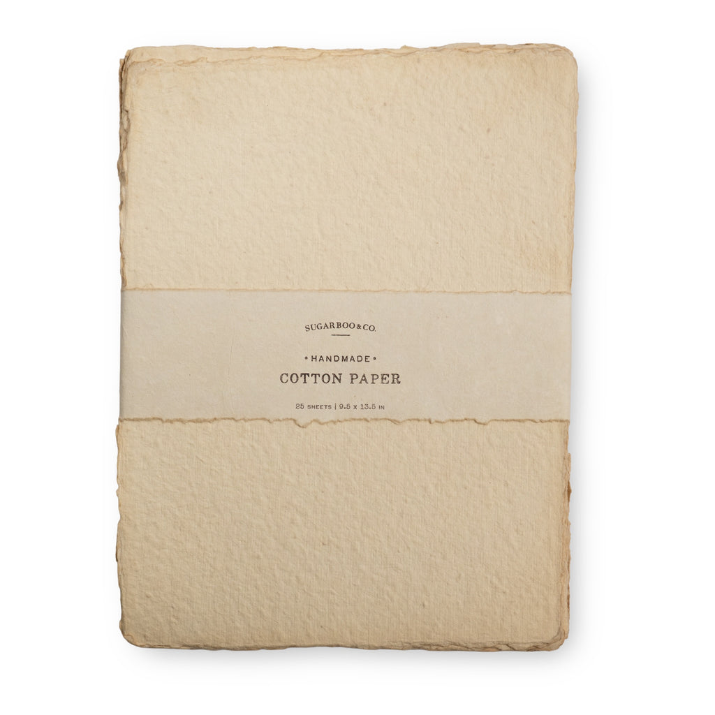 10"x13" Handmade Cotton Paper Bundle - Flax